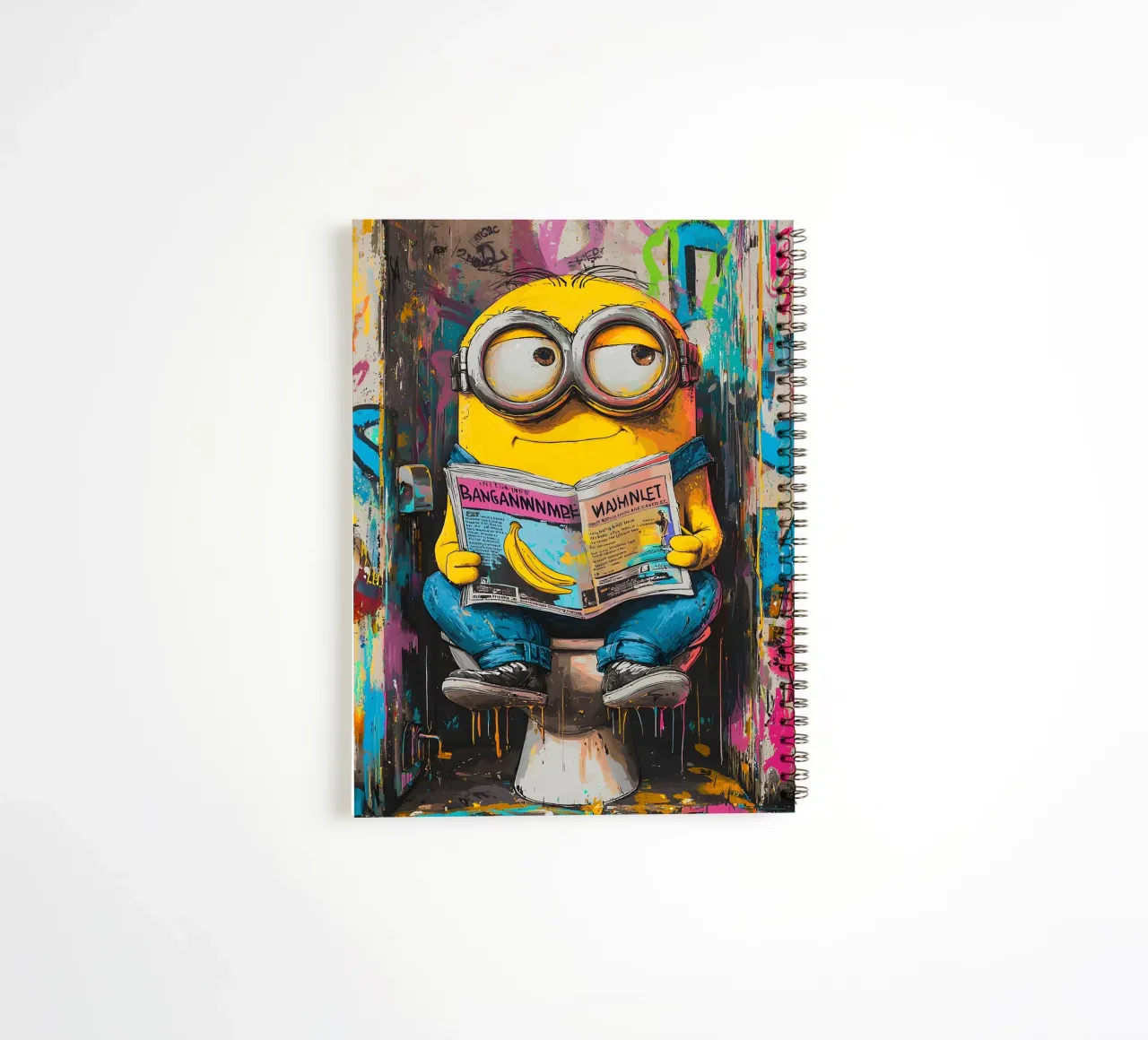 Funny Minion Toilet spiral notebook by FreeArtStudio