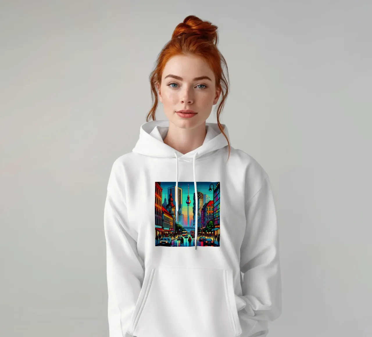 Berlino - Pixelart felpa con cappuccio da pixelart