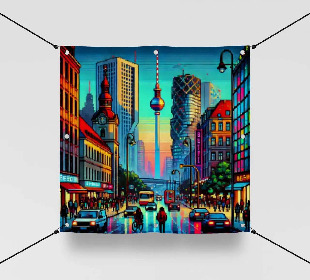 Berlino - Pixelart telo in pvc da pixelart