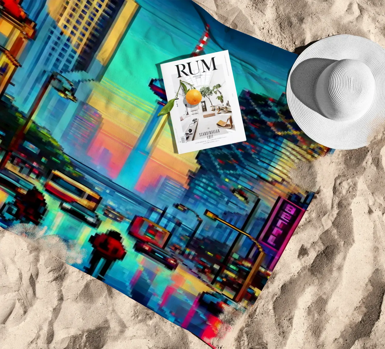 Berlin - Pixelart beach towel by pixelart