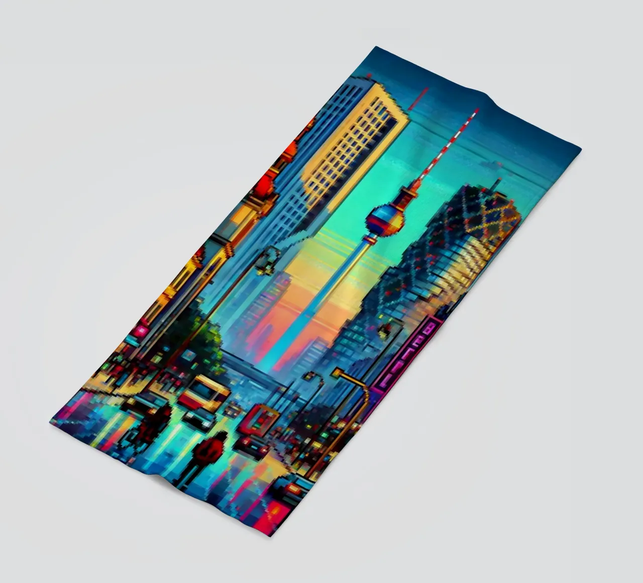 Berlin - Pixelart beach towel by pixelart