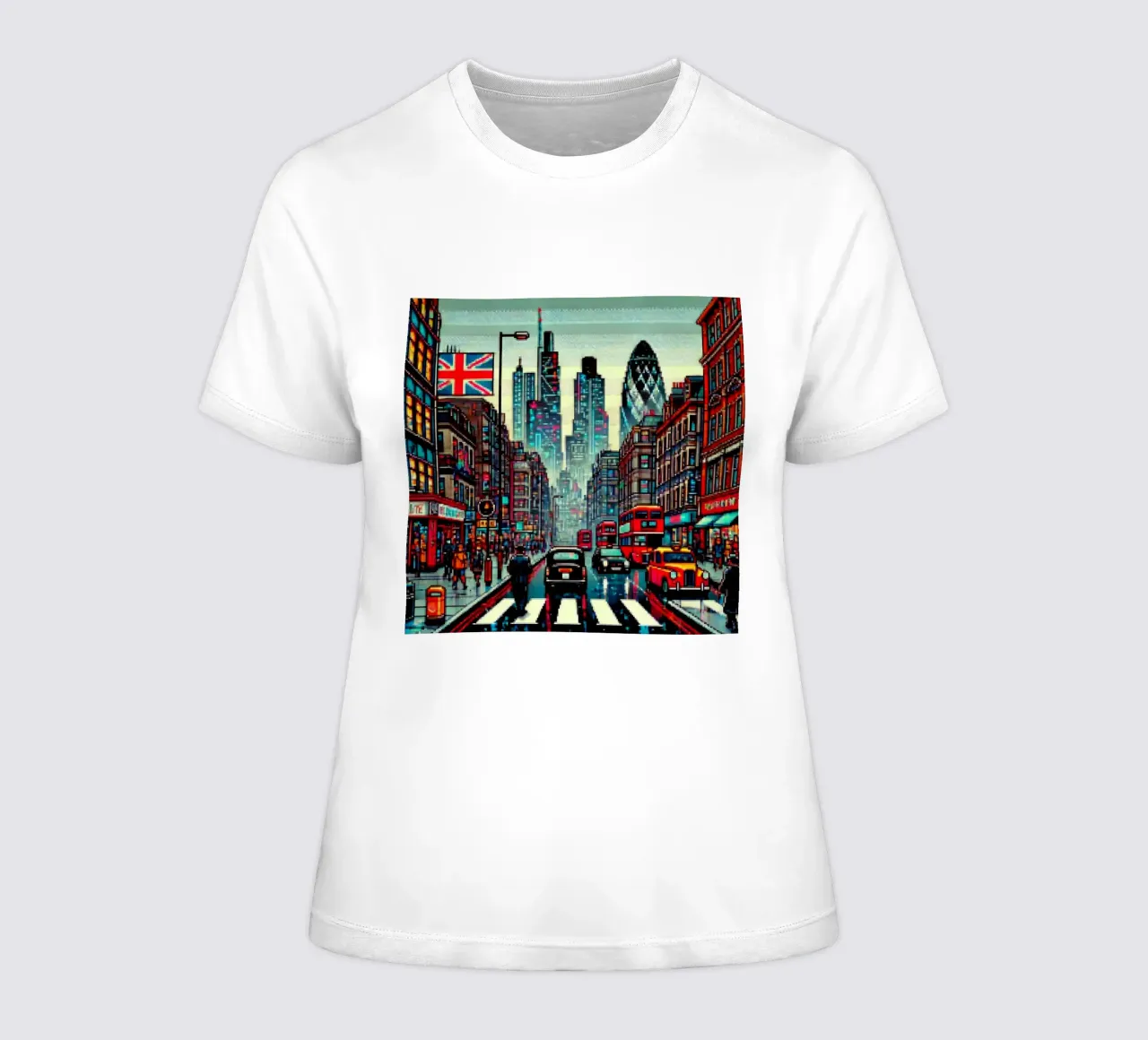 London - Pixelart women's fitted t-shirt by pixelart