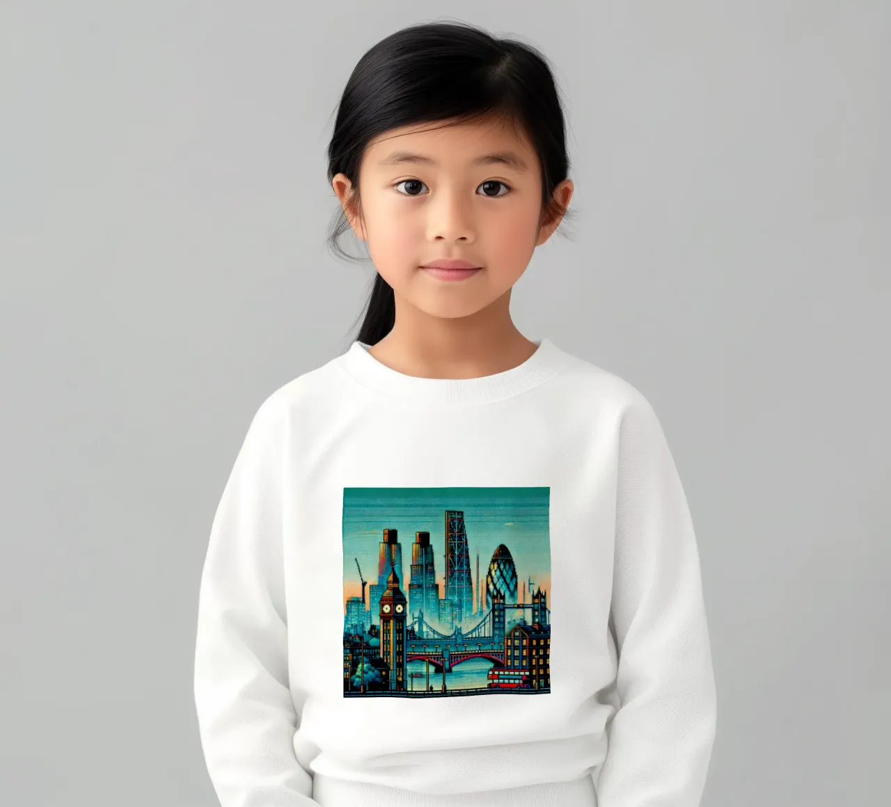 Londra - Pixelart felpa bambino da pixelart