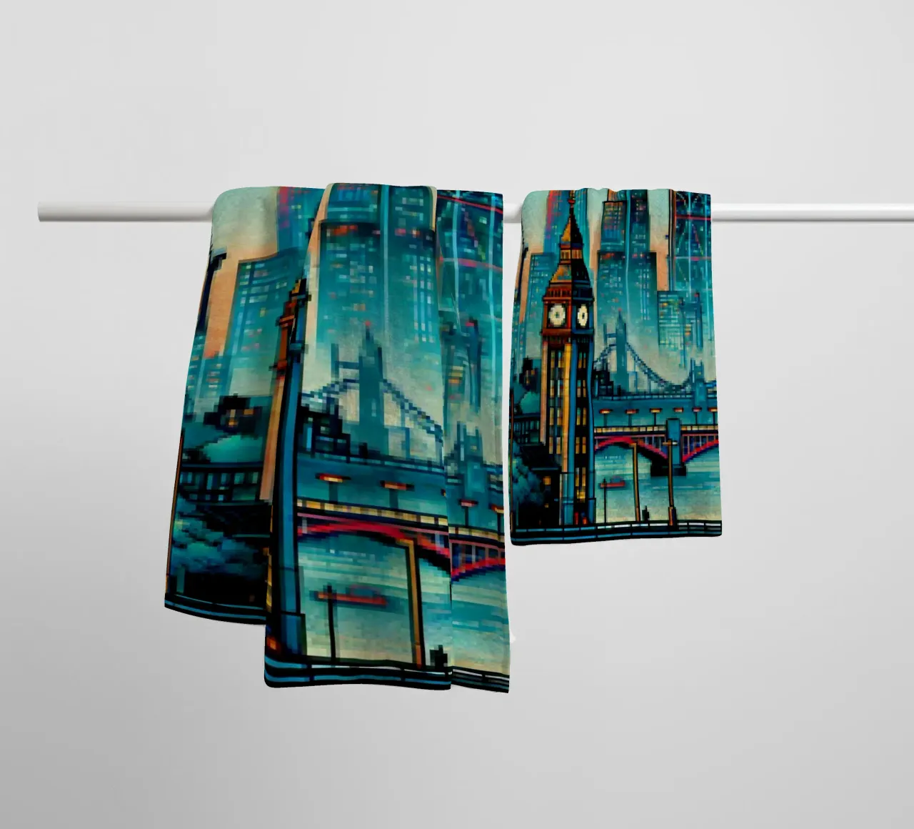 Londra - Pixelart asciugamano da bagno da pixelart