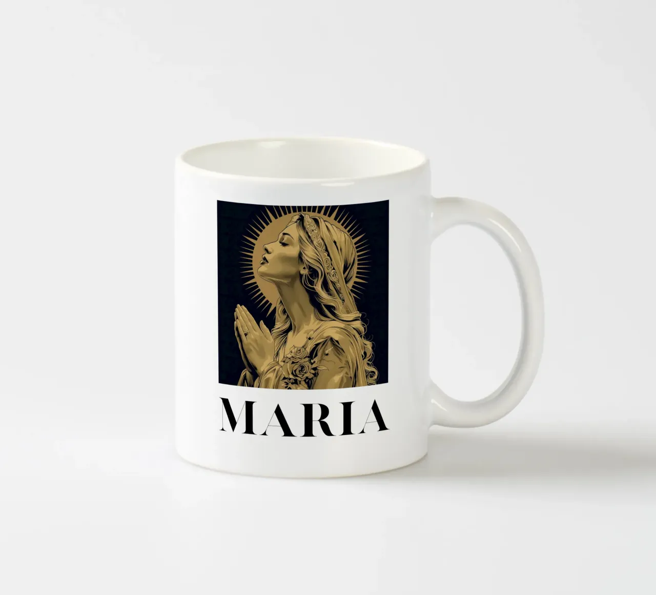 Maria - Misericordia radiosa tazza in ceramica da Nikis Art Studio