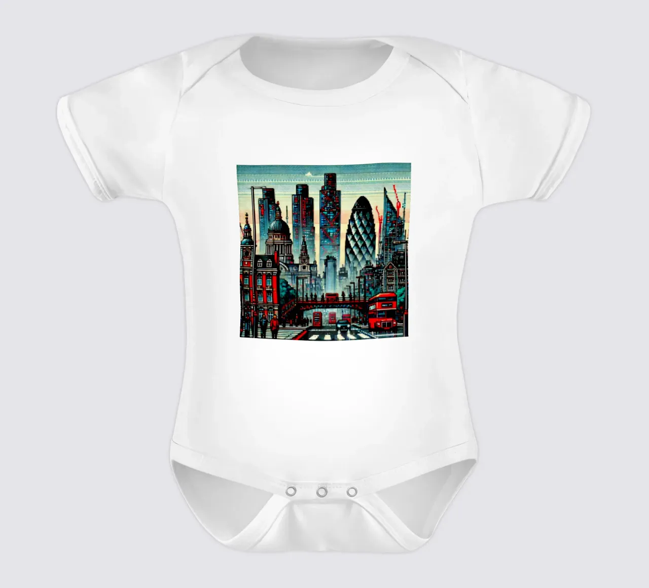 Londra - Pixelart body neonato maniche corte da pixelart