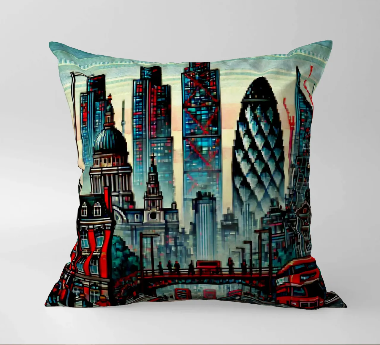 Londra - Pixelart cuscino da pixelart