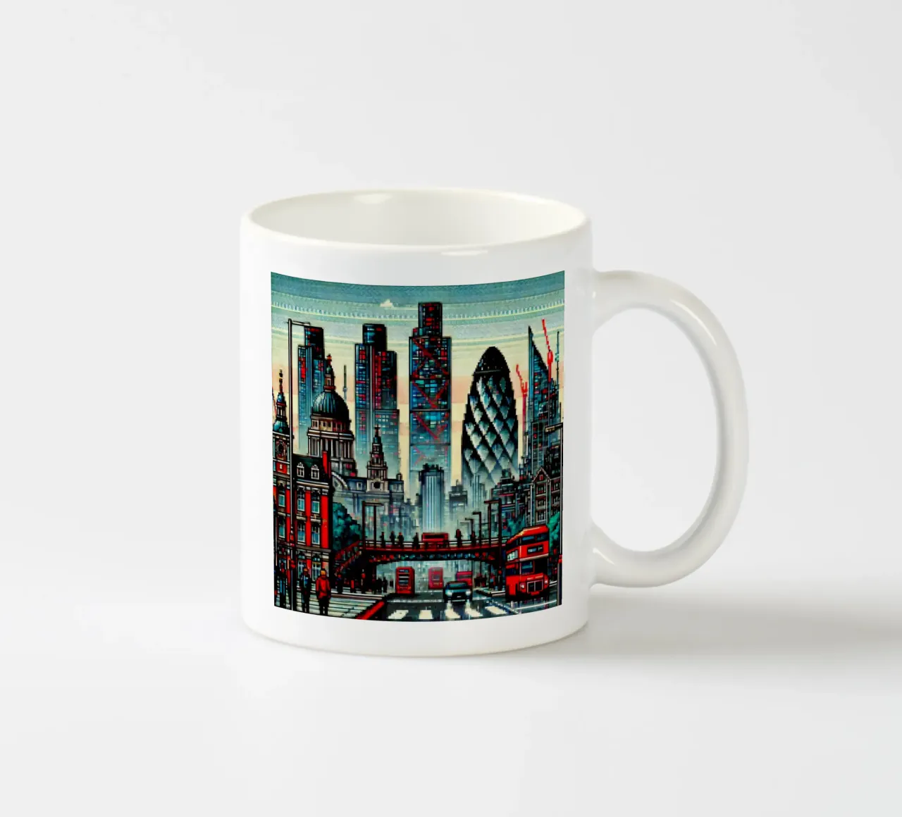 Londra - Pixelart tazza in ceramica da pixelart