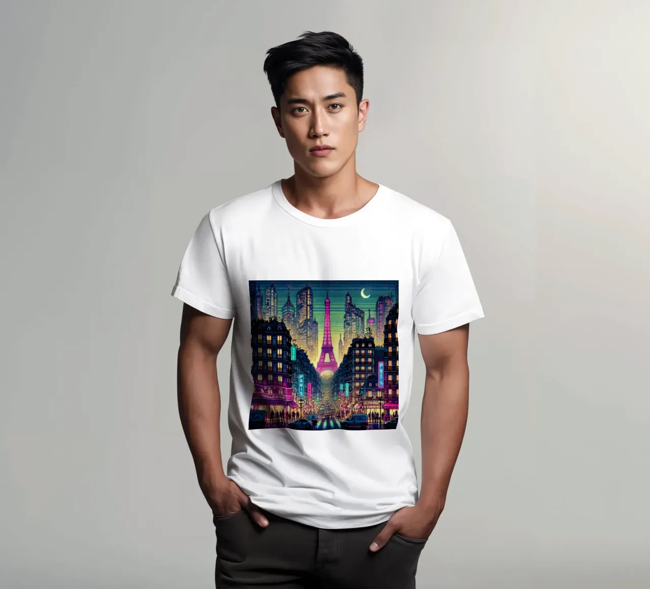 Parigi - Pixelart t-shirt da pixelart