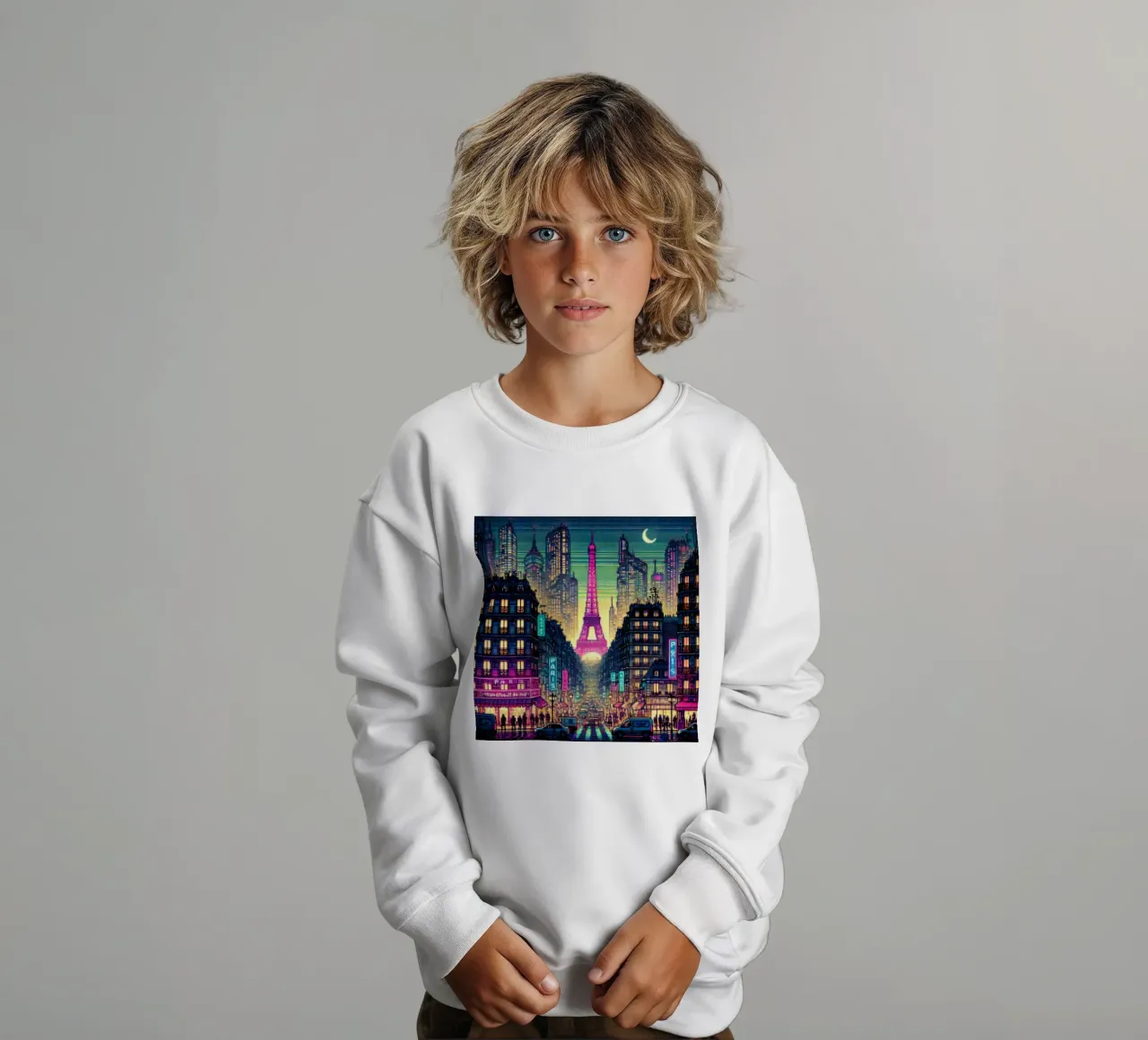 Parigi - Pixelart felpa bambino da pixelart