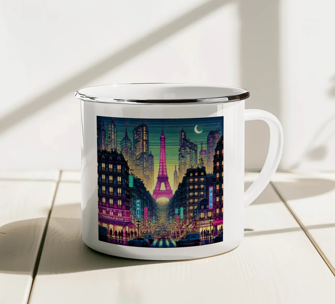 Parigi - Pixelart tazza in smalto da pixelart