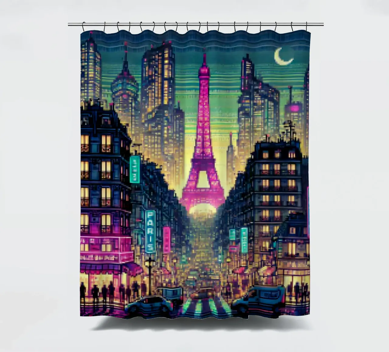 Paris - Pixelart shower curtain by pixelart