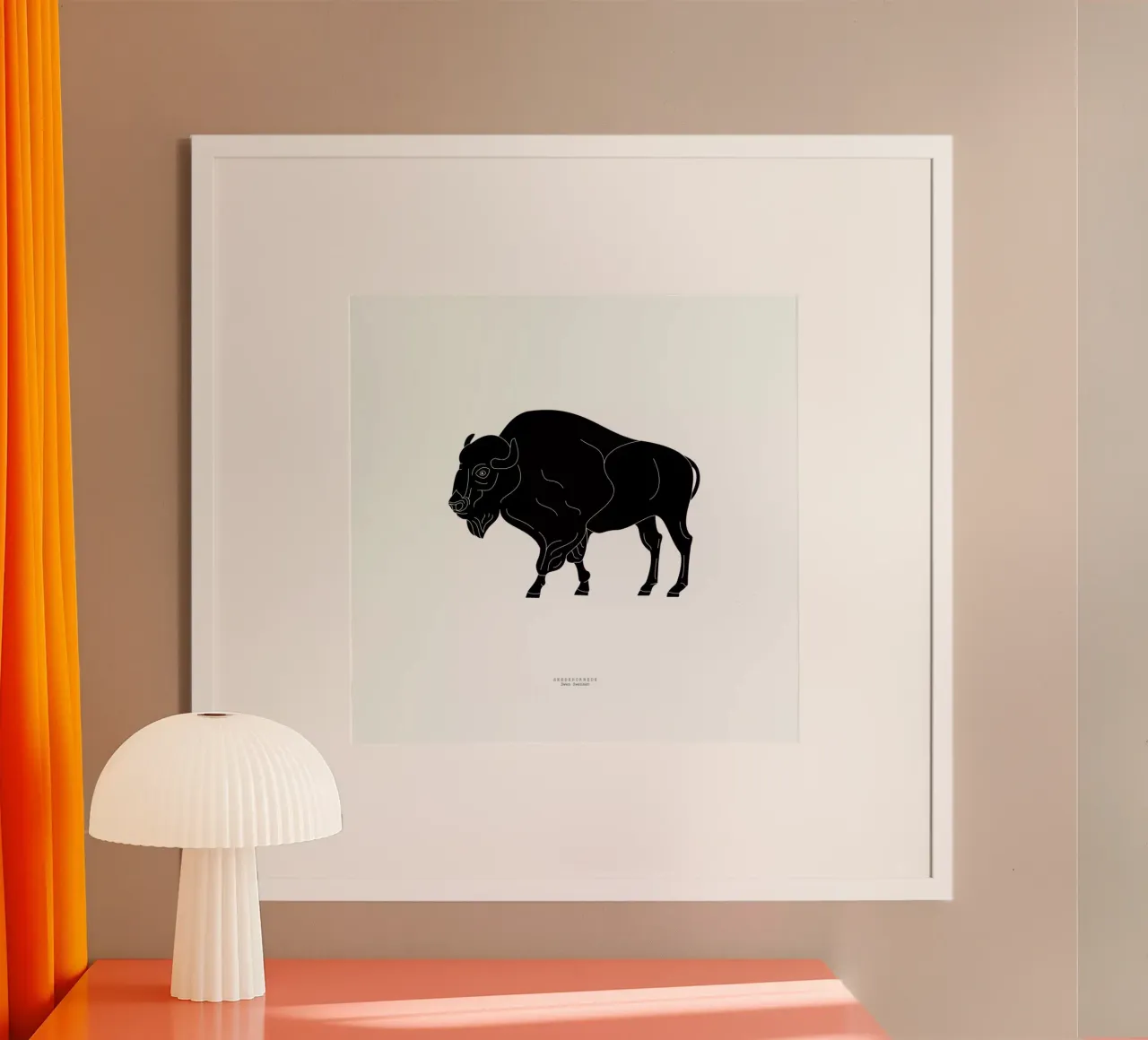 Skedehornede Black poster con telaio in alluminio da Swen Swensøn