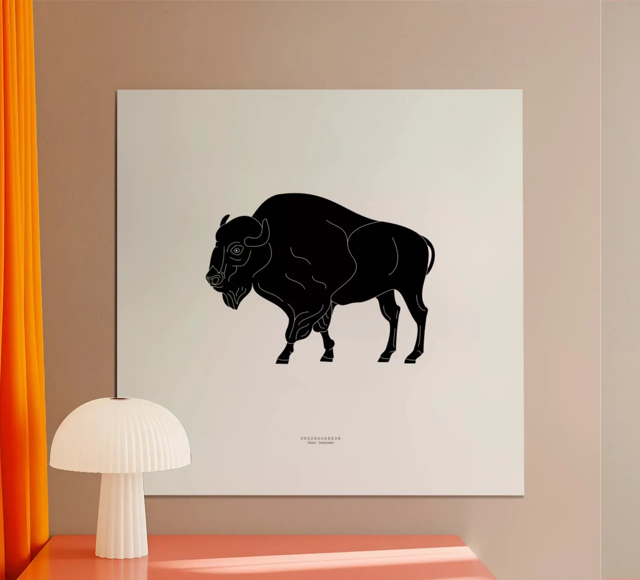 Skedehornede Black poster con telaio in alluminio da Swen Swensøn
