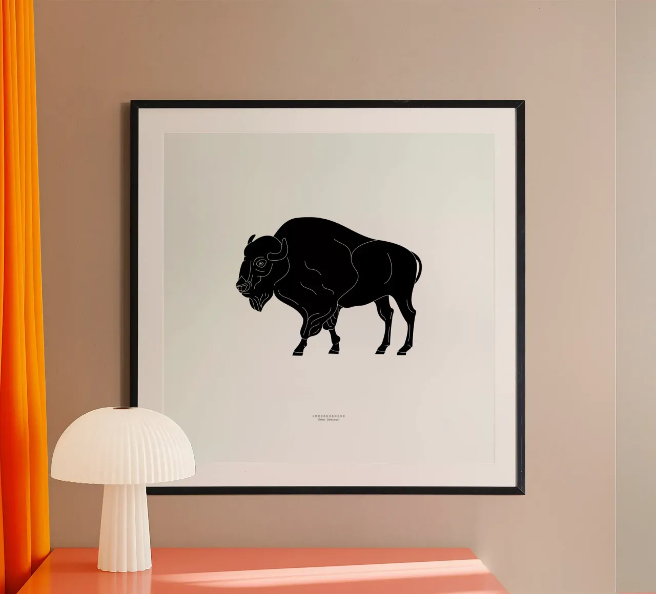 Skedehornede Black poster con telaio in alluminio da Swen Swensøn