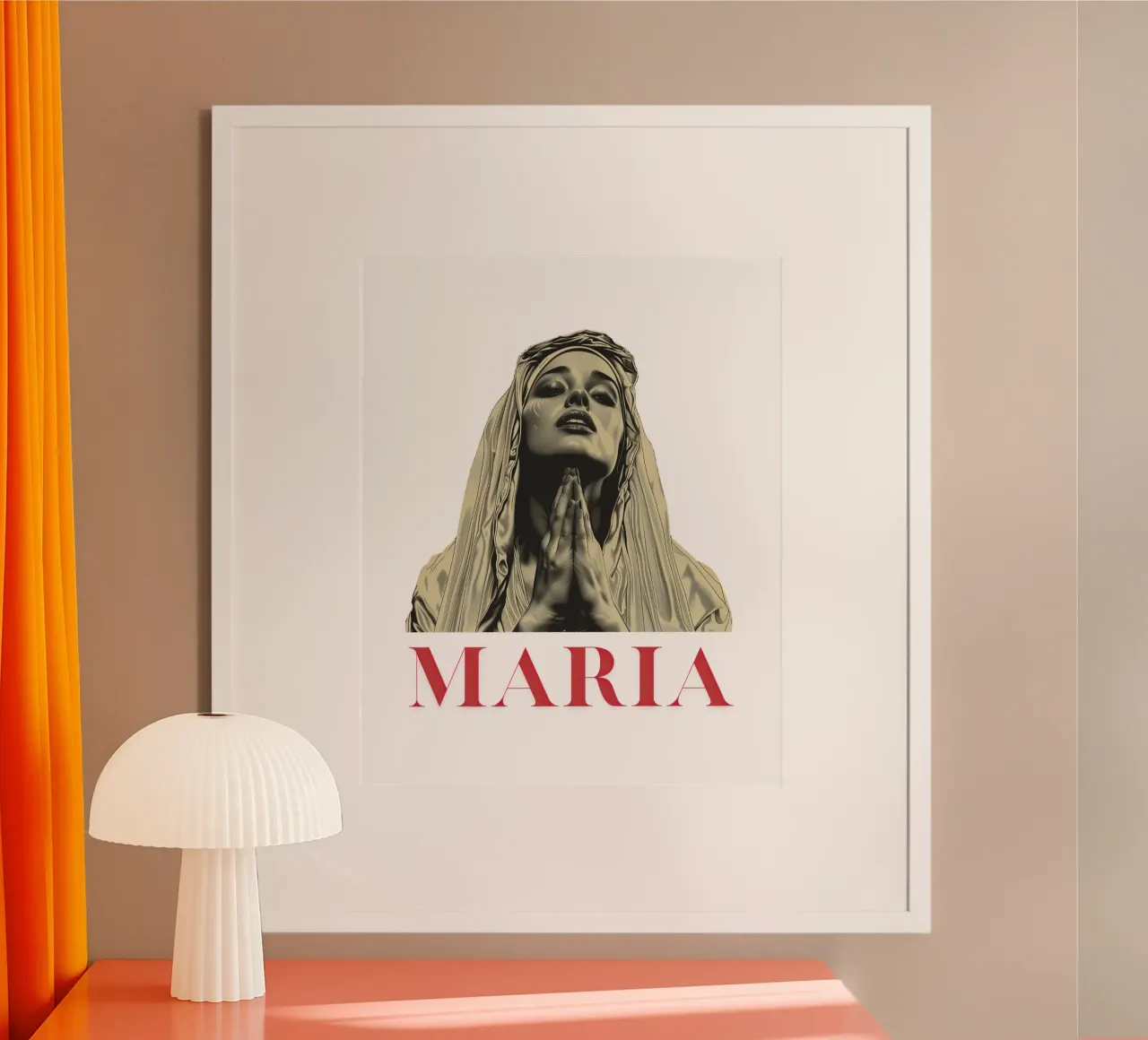 Maria - Grazia eterna poster con telaio in legno da Nikis Art Studio
