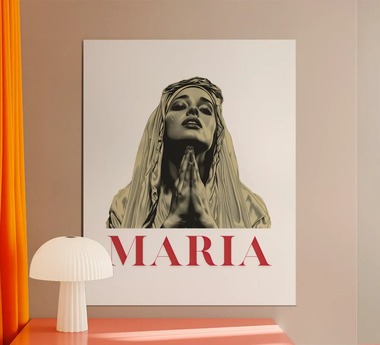 Maria - Grazia eterna poster con telaio in legno da Nikis Art Studio