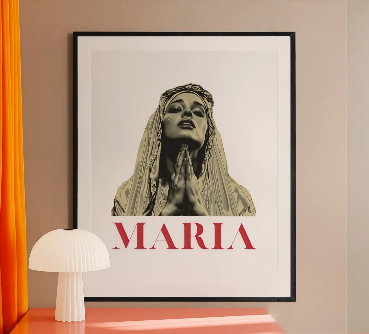 Maria - Grazia eterna poster con telaio in legno da Nikis Art Studio