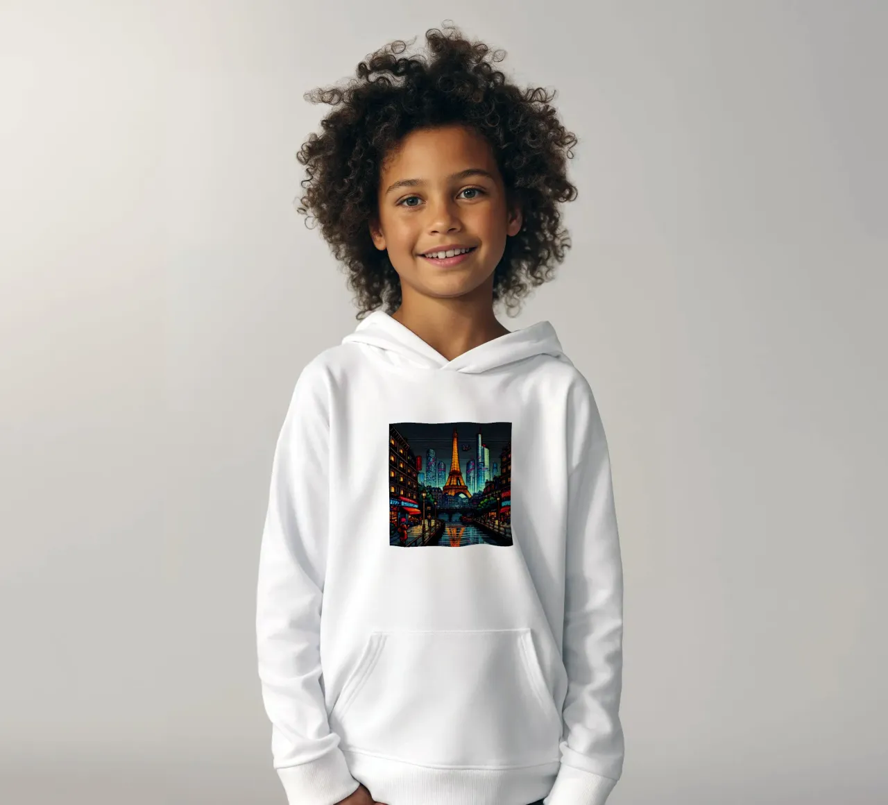 París - Pixelart sudadera con capucha para niño de pixelart