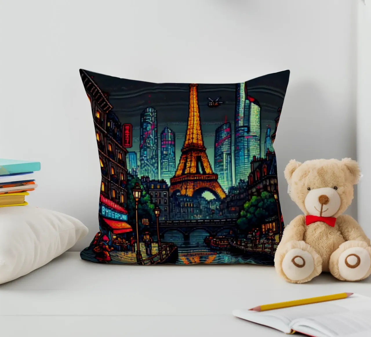 Parigi - Pixelart cuscino da pixelart