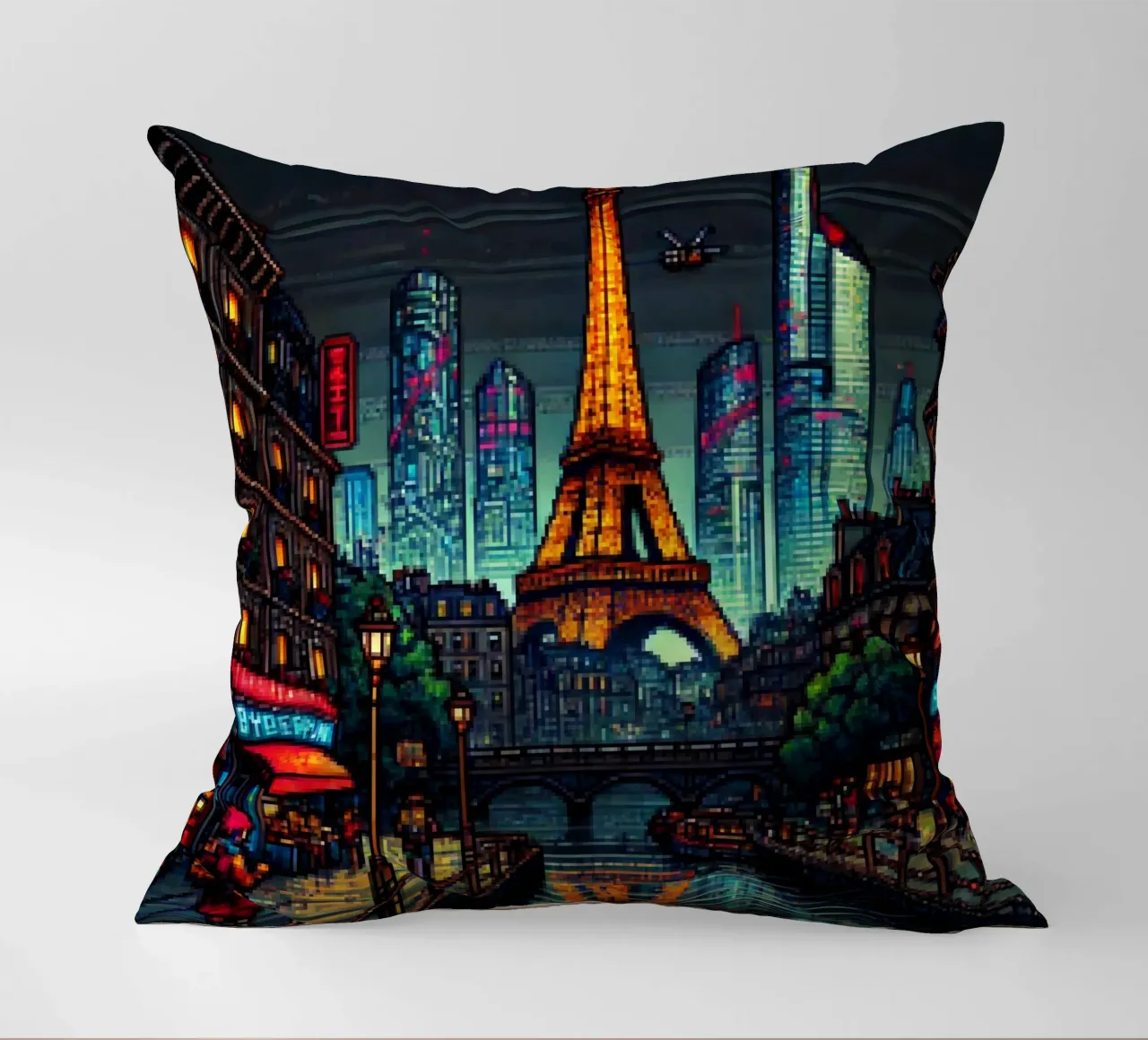 Parigi - Pixelart cuscino da pixelart
