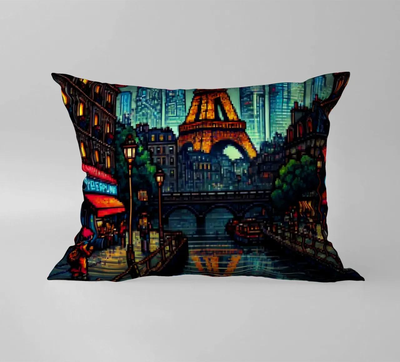 Parigi - Pixelart cuscino da pixelart
