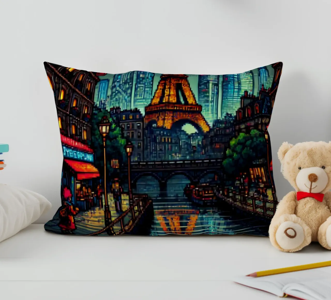 Parigi - Pixelart cuscino da pixelart