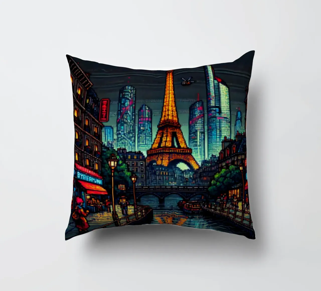 Parigi - Pixelart cuscino da pixelart