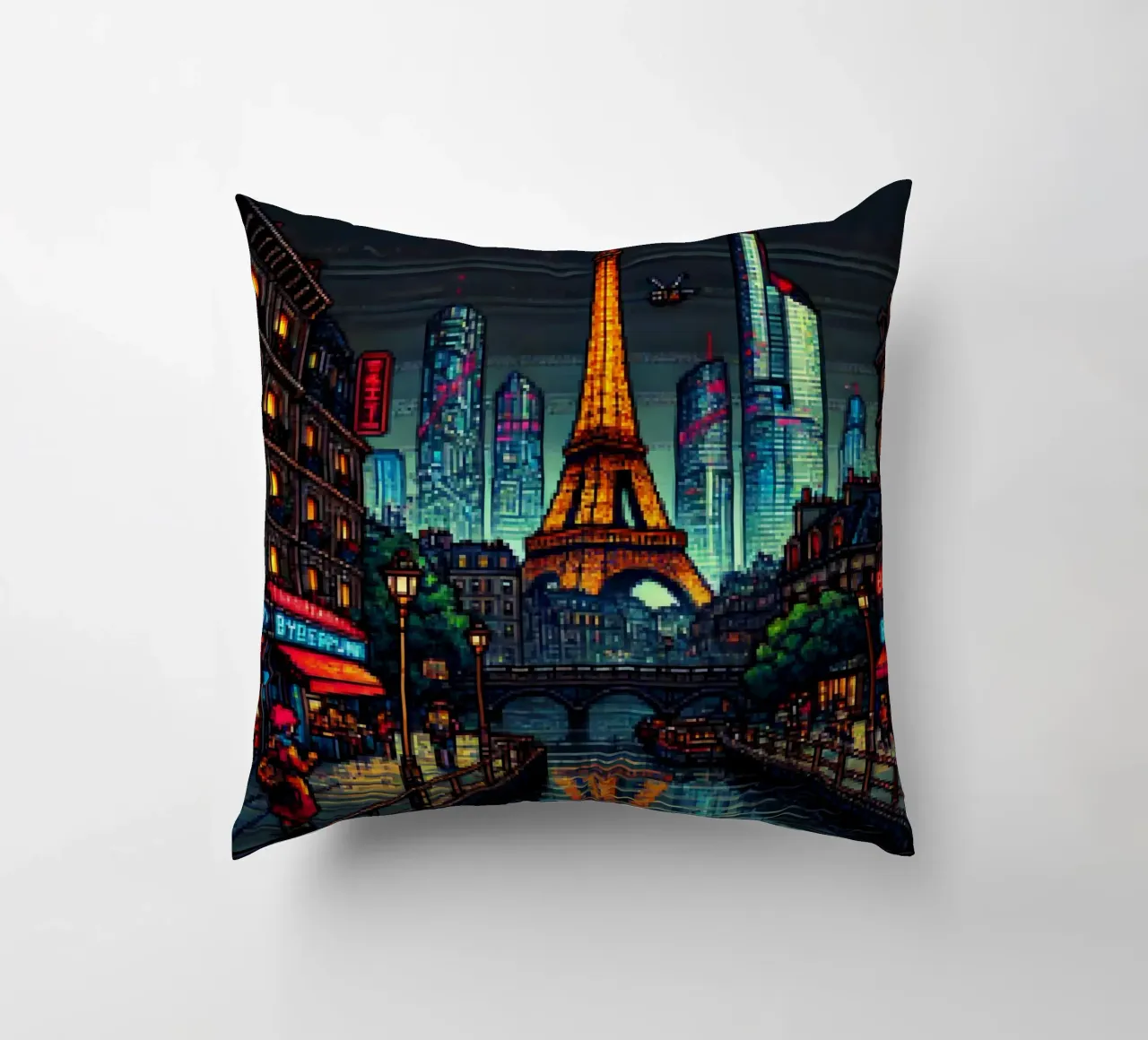 Parigi - Pixelart cuscino da pixelart