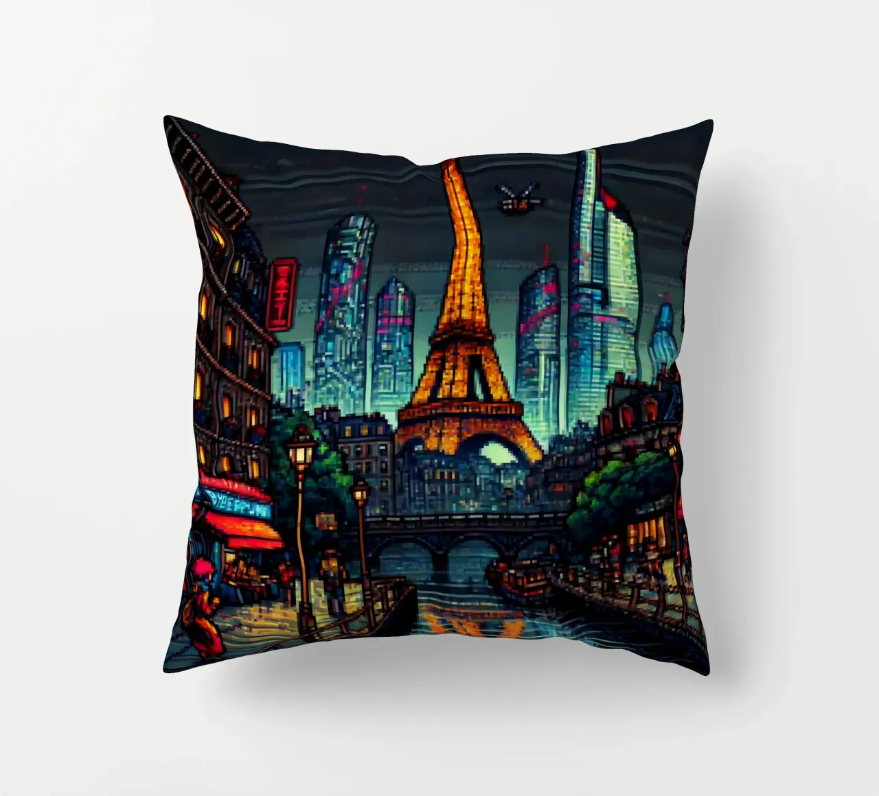 Parigi - Pixelart cuscino da pixelart