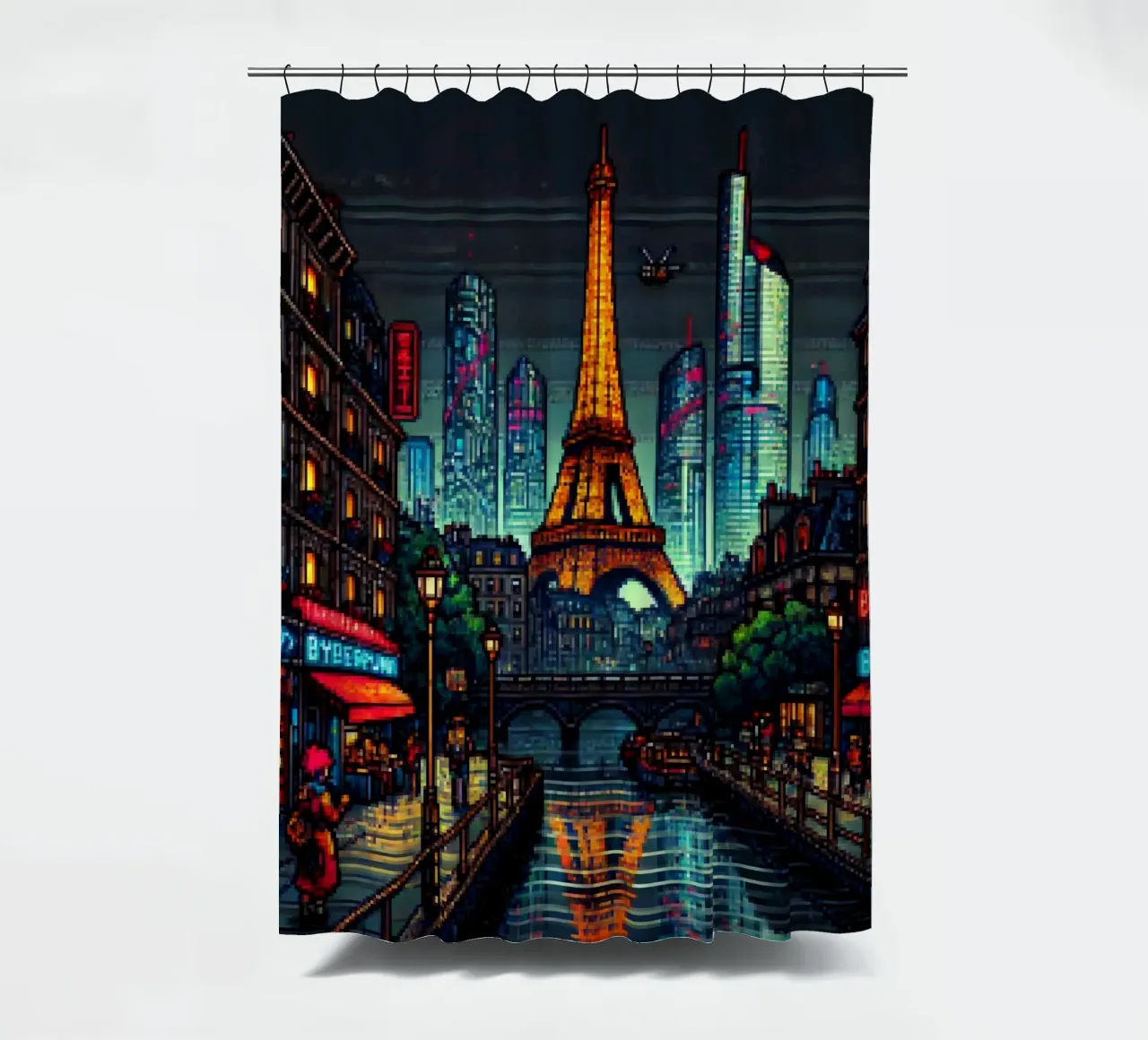 Parigi - Pixelart tenda da doccia da pixelart