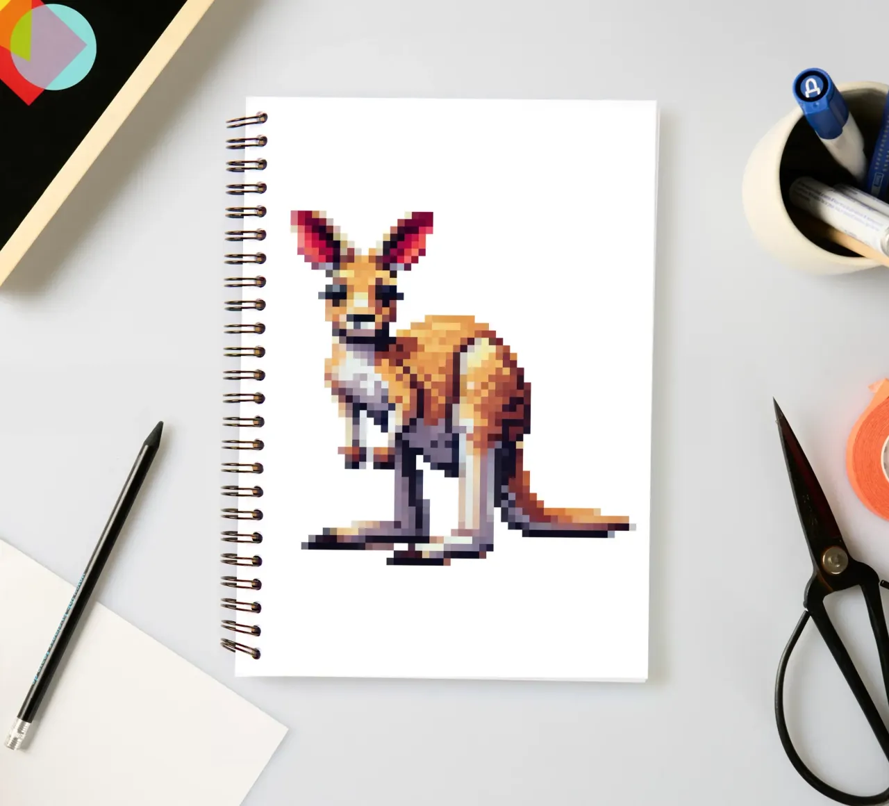 Kangaroo - Pixelart spiral notebook by pixelart
