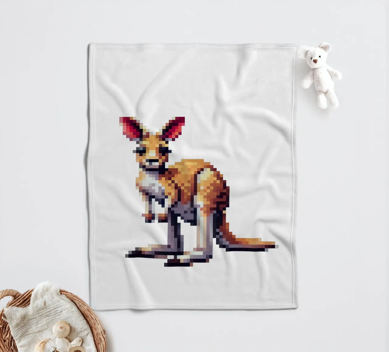Canguro - Pixelart coperta in pile da pixelart