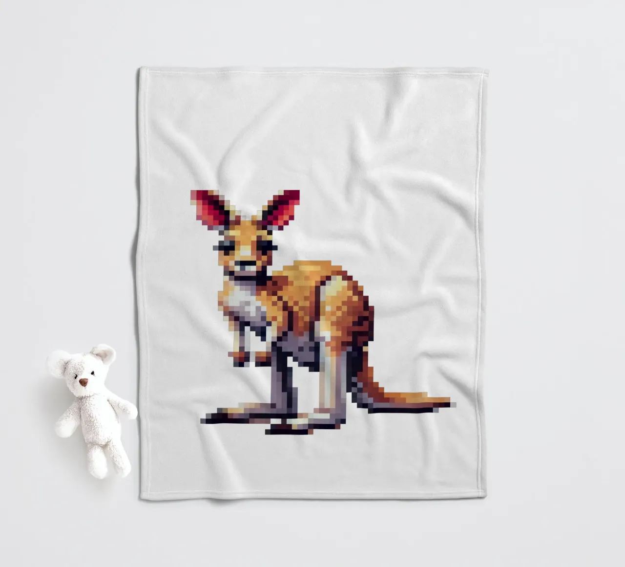 Canguro - Pixelart coperta in pile da pixelart