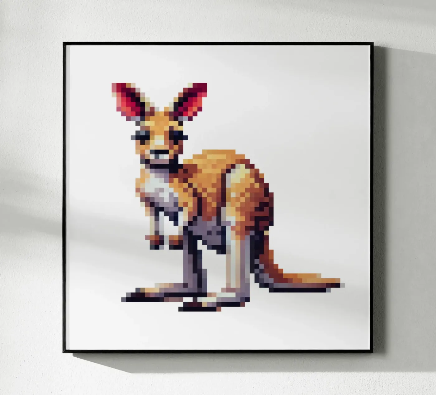 Kangoeroe - Pixelart acryl van pixelart