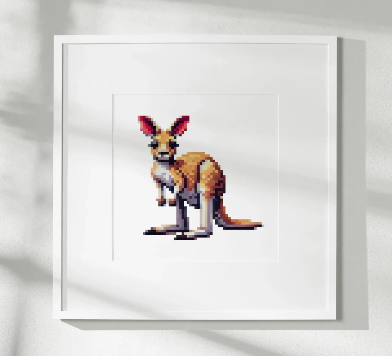 Canguro - Pixelart poster con telaio in alluminio da pixelart