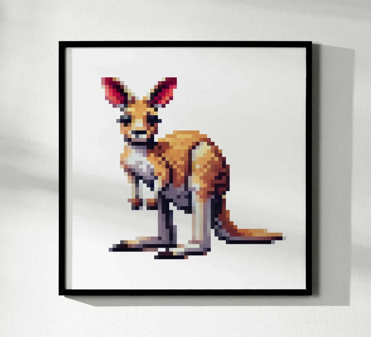 Canguro - Pixelart poster con telaio in alluminio da pixelart
