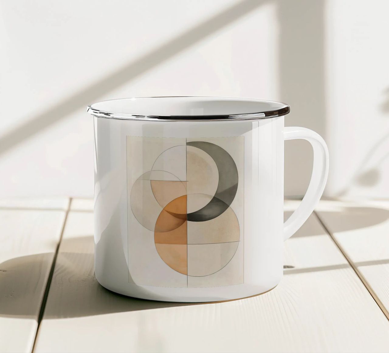 Cerchi astratti tazza in smalto da Imagine