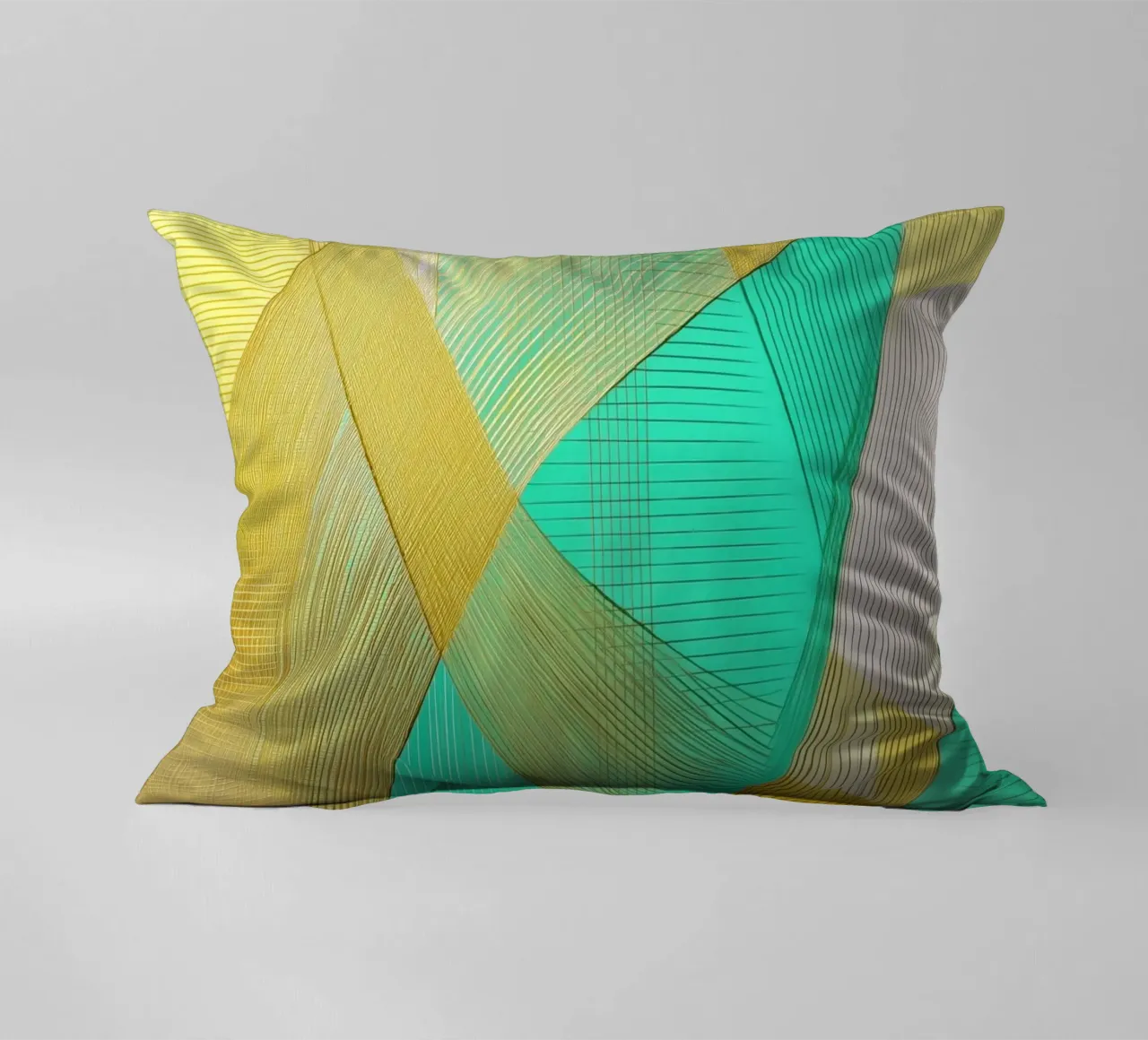 Abstract with gold decorative cushion by Imagine