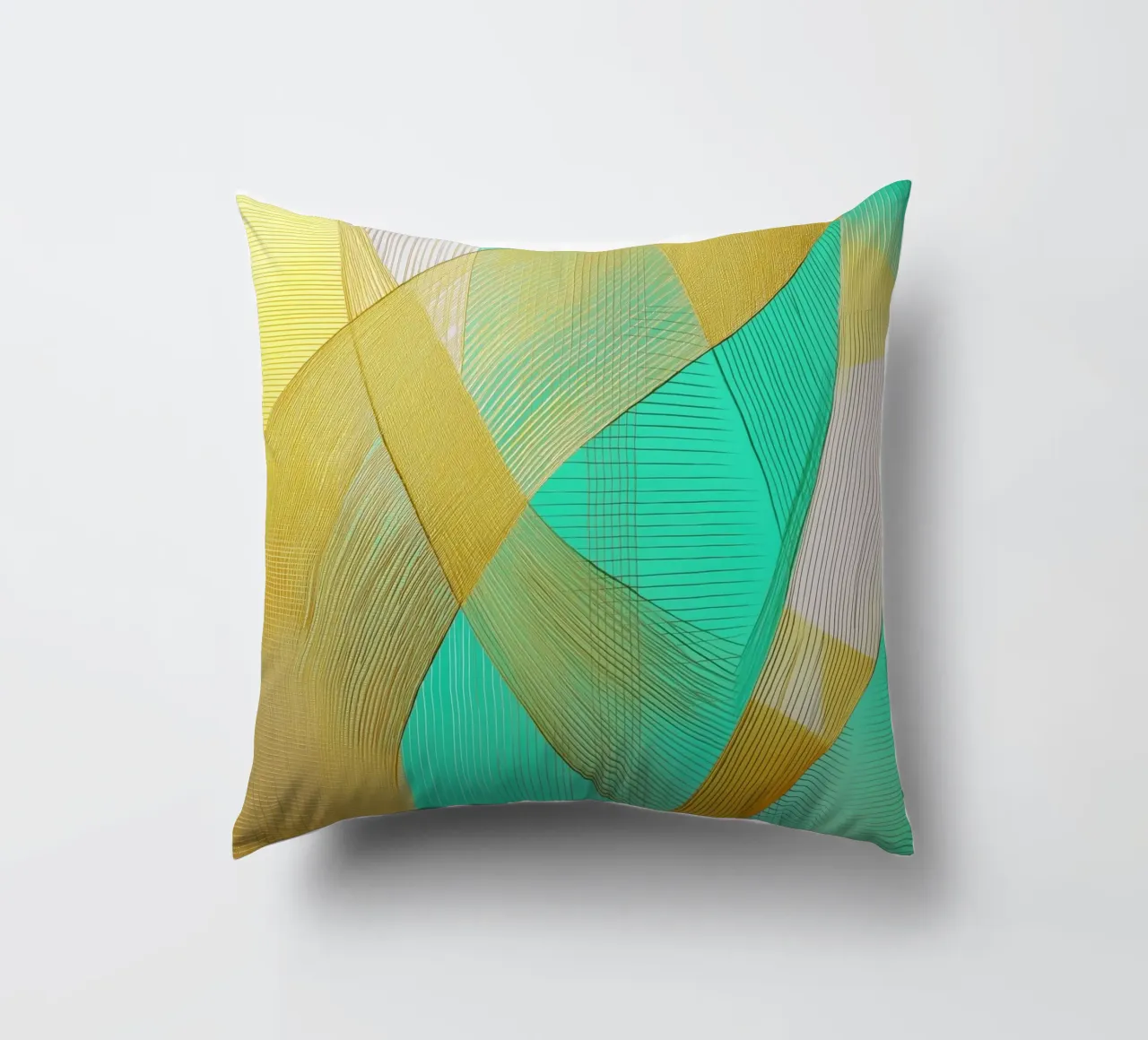 Abstract with gold decorative cushion by Imagine