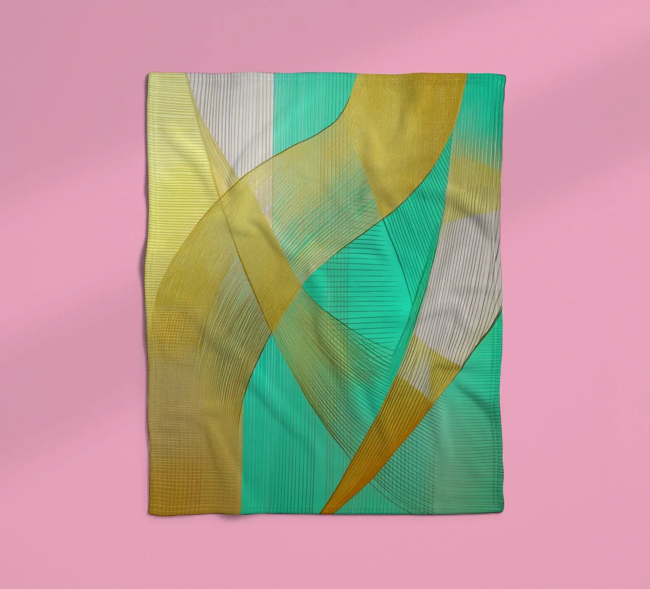 Abstract met goud fleecedeken van Imagine