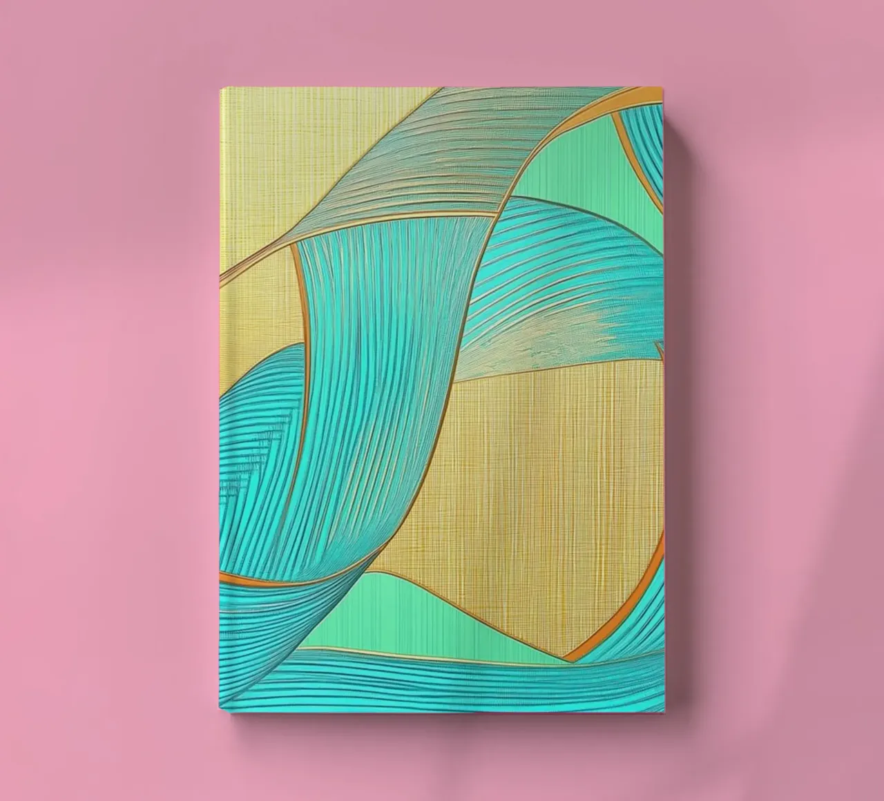 Abstract shapes in gold blue notebook by Imagine