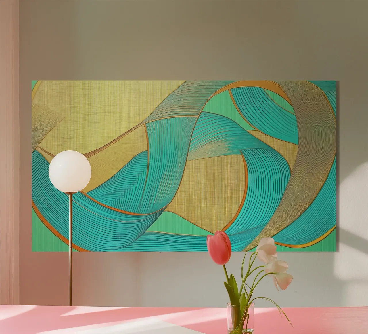 Forme astratte in blu oro plexiglass da Imagine