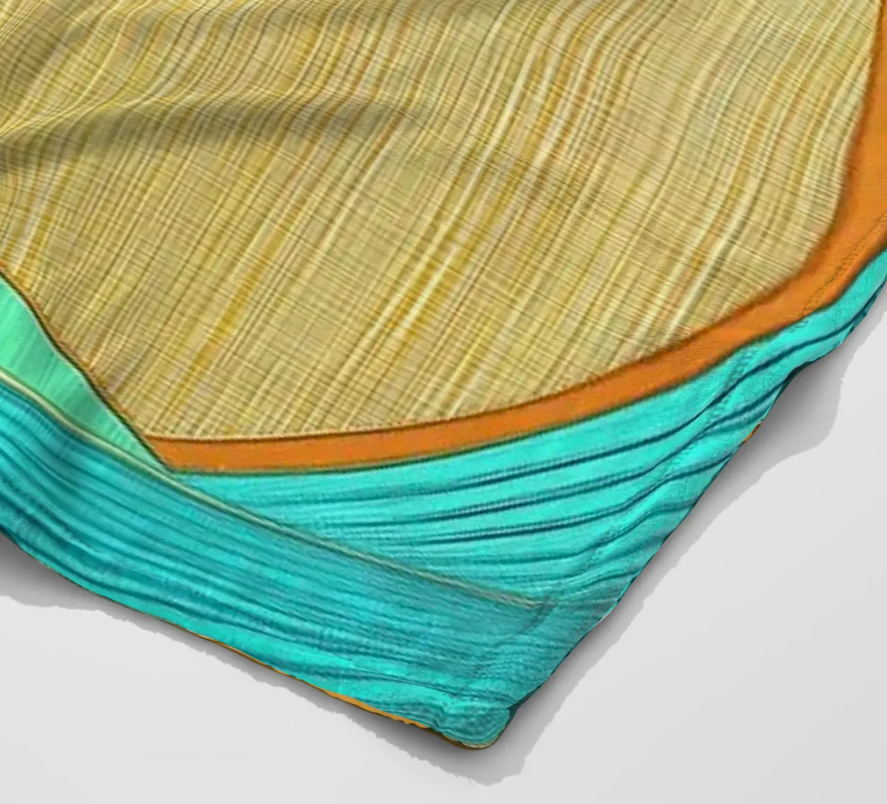 Forme astratte in blu oro coperta in pile da Imagine