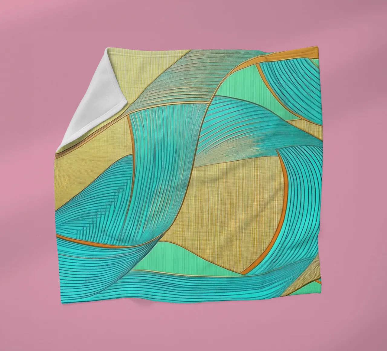 Forme astratte in blu oro coperta in pile da Imagine