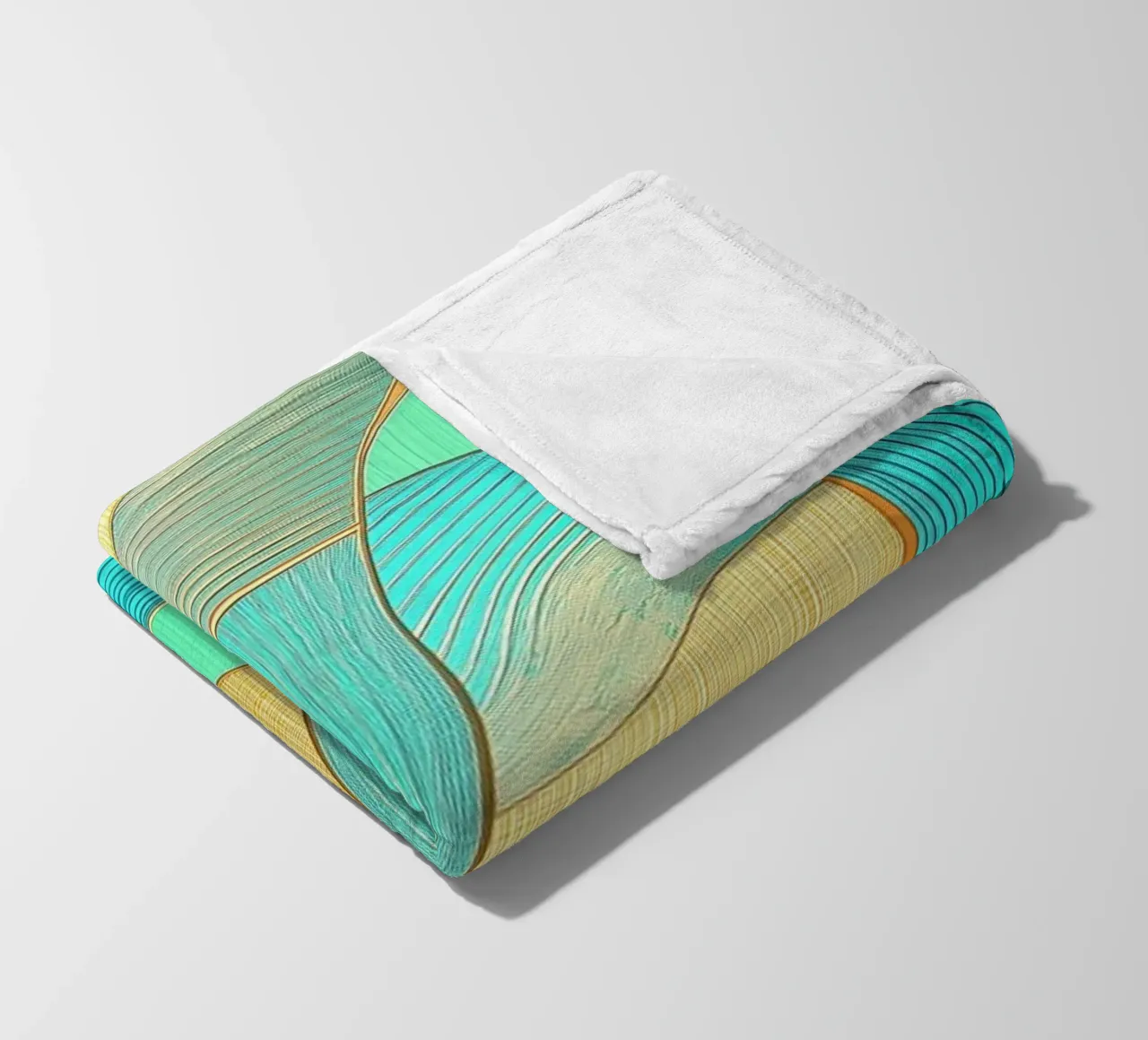 Forme astratte in blu oro coperta in pile da Imagine