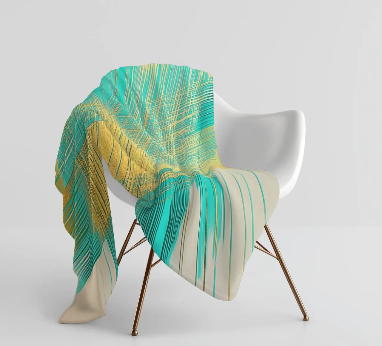 Astratto in oro e verde coperta in pile da Imagine