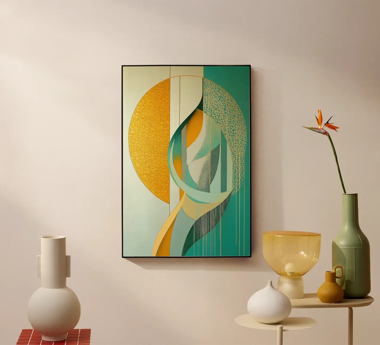 Astratto in oro e verde plexiglass da Imagine