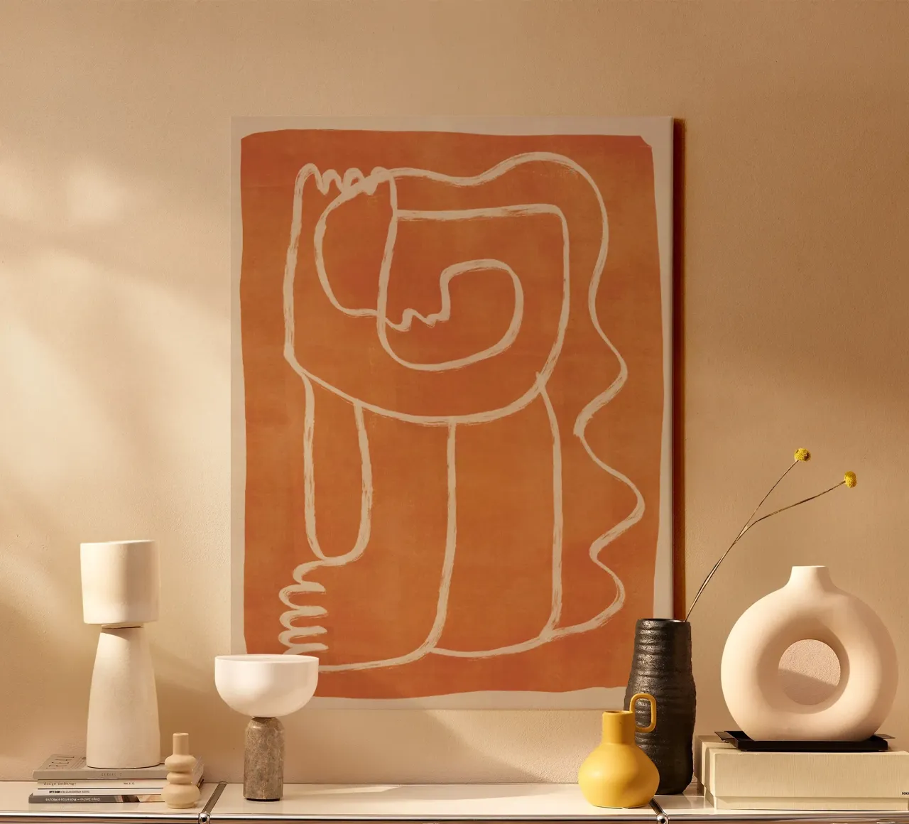 Abstract line art Figure 2 canvas by ThingDesign