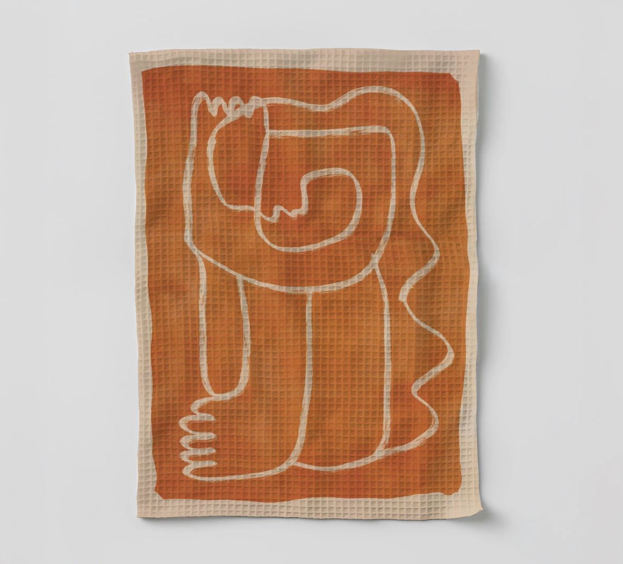 Dessin au trait abstrait Figure 2 torchon de ThingDesign